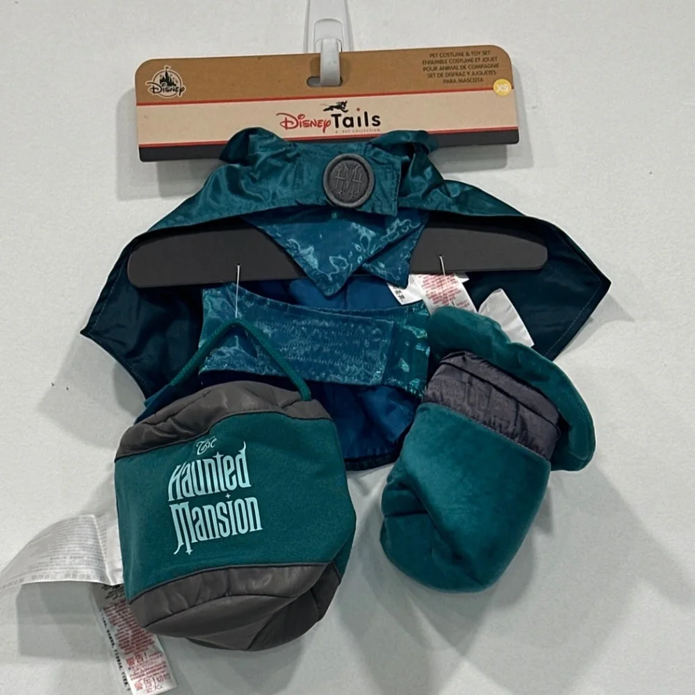 Disney Parks Disney Tails Haunted Mansion HATBOX GHOST Pet Costume & Toy XS NEW